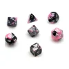 Tout Pour le Jeu Set 7 dés multi-faces noir et rose