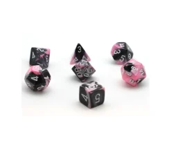 Tout Pour le Jeu Set 7 dés multi-faces noir et rose