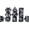Tout Pour le Jeu Set 11 dés multi-faces noirs nacrés (chiffres blancs)