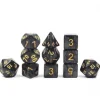 Tout Pour le Jeu Set 11 dés multi-faces noirs nacrés (chiffres dorés)