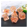 Tout Pour le Jeu Set 7 dés multi-faces pailletés translucides Red flakes