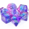 Tout Pour le Jeu Set 7 dés multi-faces purple sky translucides