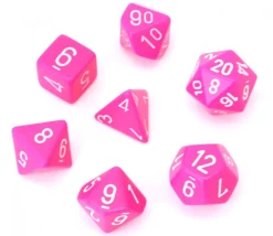 Tout Pour le Jeu Set 7 dés multi-faces rose opaque