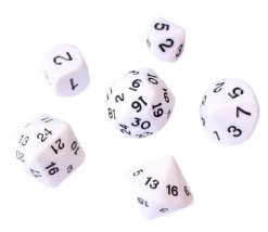 Tout Pour le Jeu Set 6 dés multi-faces spéciaux opaque blanc