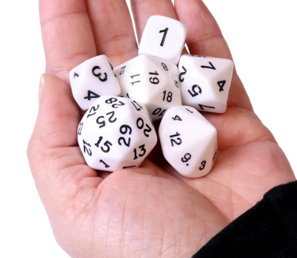 Tout Pour le Jeu Set 6 dés multi-faces spéciaux opaque blanc