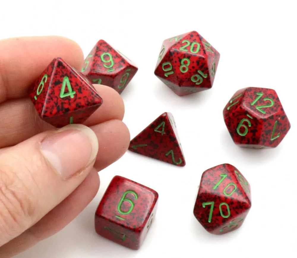 Tout Pour le Jeu Set 7 dés multi-faces Speckled Strawberry rouge