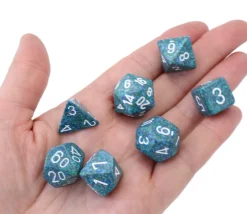 Tout Pour le Jeu Set 7 dés multi-faces Speckled Sea effet granit bleu Chessex