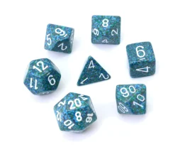 Tout Pour le Jeu Set 7 dés multi-faces Speckled Sea effet granit bleu Chessex