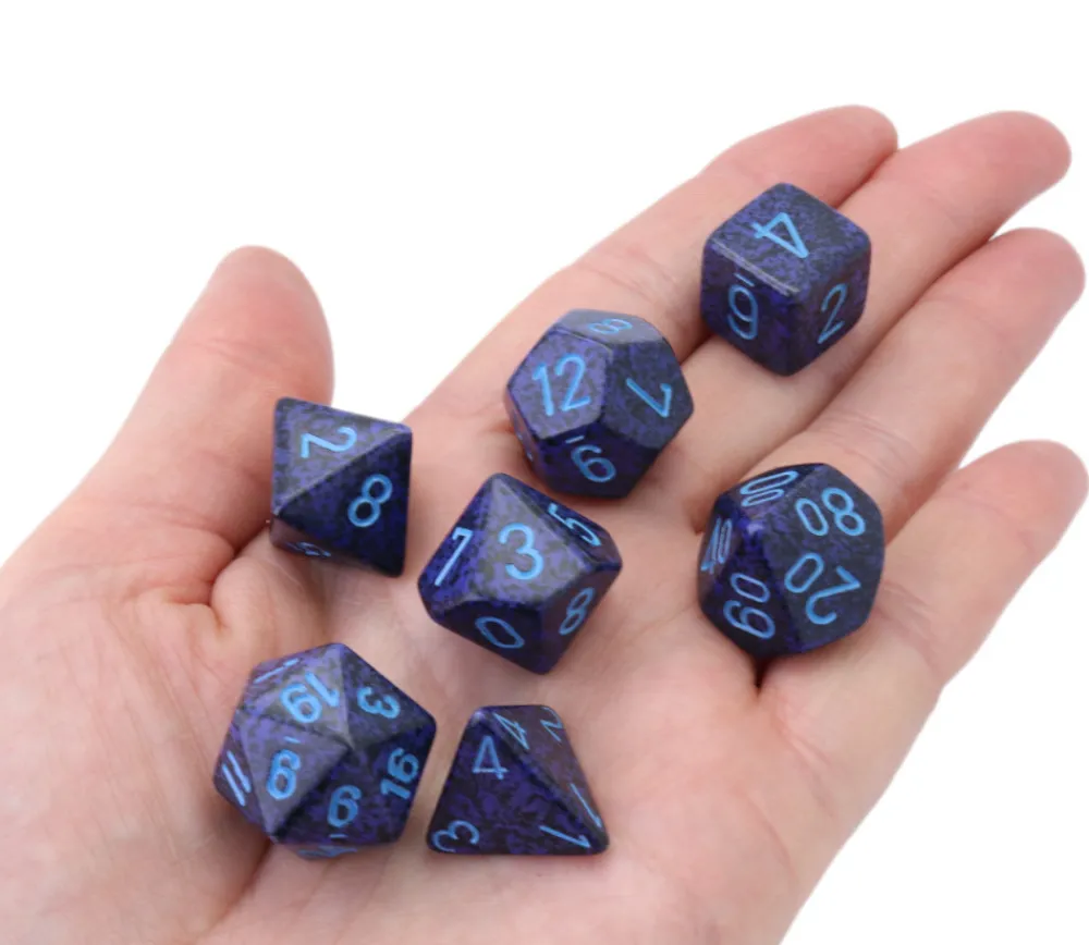 Tout Pour le Jeu Set 7 dés multi-faces Speckled bleu Cobalt Chessex