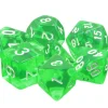 Tout Pour le Jeu Set 7 dés multi-faces translucides émeraude vert