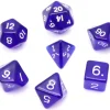 Tout Pour le Jeu Set 7 dés multifaces translucides BLEU