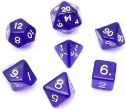Tout Pour le Jeu Set 7 dés multifaces translucides BLEU