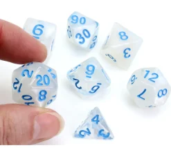 Tout Pour le Jeu Set 7 dés multi-faces translucides effet glacé