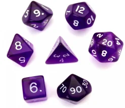 Tout Pour le Jeu Set 7 dés multifaces translucides VIOLET