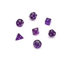 Tout Pour le Jeu Set 7 dés multifaces translucides VIOLET