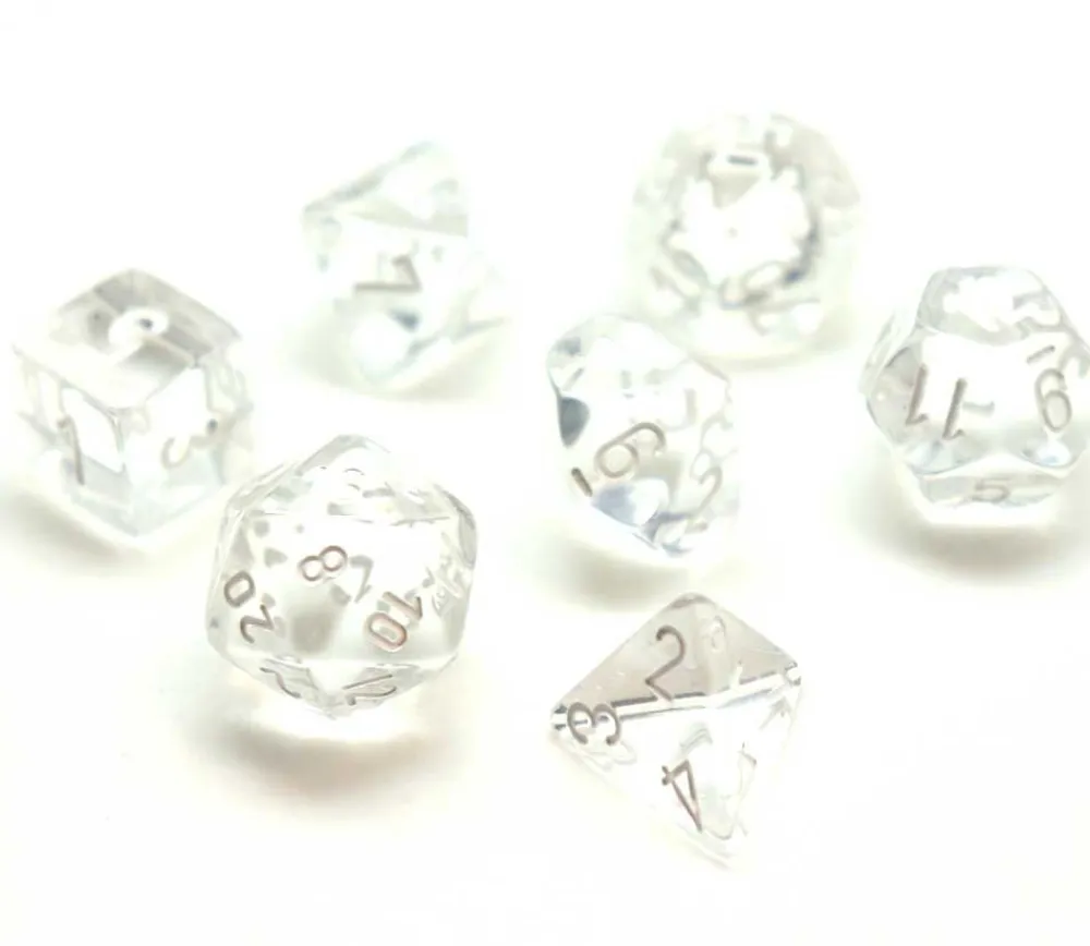 Tout Pour le Jeu Set 7 dés multi-faces translucides transparent