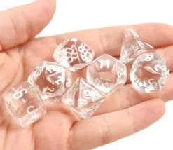Tout Pour le Jeu Set 7 dés multi-faces translucides transparent