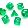 Tout Pour le Jeu Set 7 dés multifaces translucides VERT