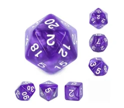 Tout Pour le Jeu Set 6 dés multi-faces violet nacrés opaques