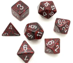 Tout Pour le Jeu Set 7 dés multi-faces Volcano rouge noir