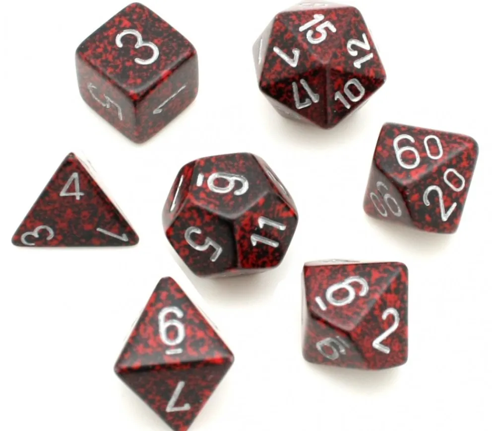 Tout Pour le Jeu Set 7 dés multi-faces Volcano rouge noir