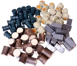 Tout Pour le Jeu Set 80 jetons ressources de jeux : 4 sortes nourriture, huile, métal, bois