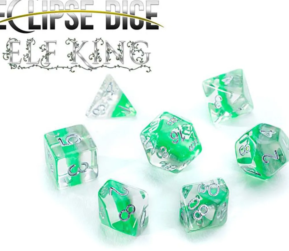 Tout Pour le Jeu Set de 7 dés multifaces Eclipse vert