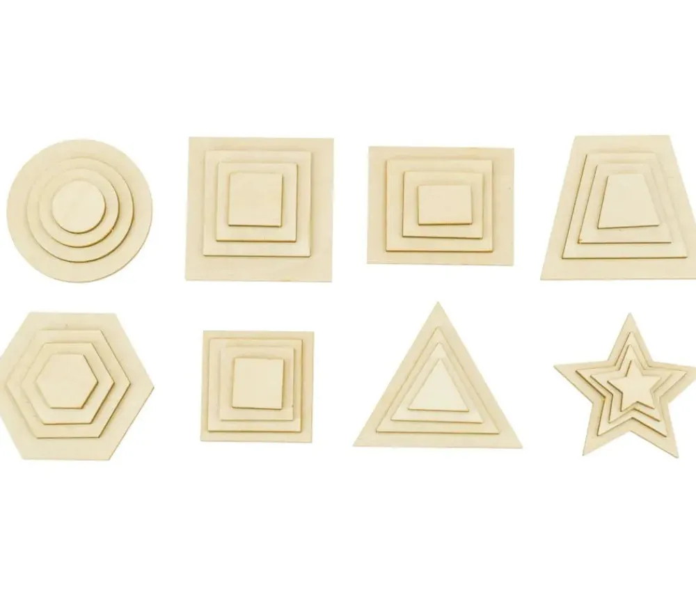 Tout Pour le Jeu Set de 32 formes géométriques en bois