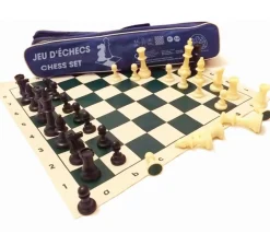 Tout Pour le Jeu Set Jeu Echec 5 compétition : 34 pions lestés + échiquier 50 cm + sac