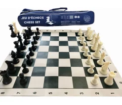 Tout Pour le Jeu Set Jeu Echec 5 compétition : 34 pions lestés + échiquier 50 cm + sac