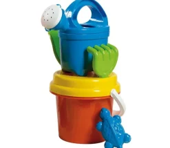 Tout Pour le Jeu Set Plage : Seau + arrosoir + pelle + rateau + moule + tamis