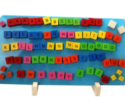 Tout Pour le Jeu Tableau bois magnétique avec 69 jetons lettres bois aimantées