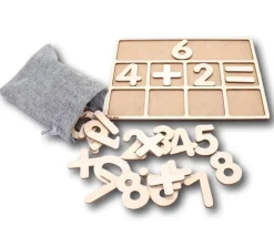 Tout Pour le Jeu Tableau de calcul avec chiffres et signes en bois
