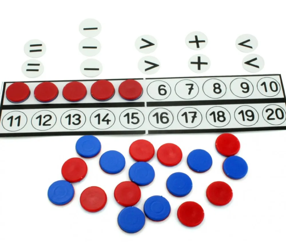 Tout Pour le Jeu Tableau de calcul de 1 à 20 + 32 jetons bicolores signes mathématiques