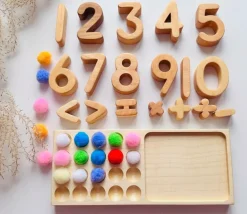 Tout Pour le Jeu Tableau de calcul en bois Montessori + chiffres opérations mathématiques