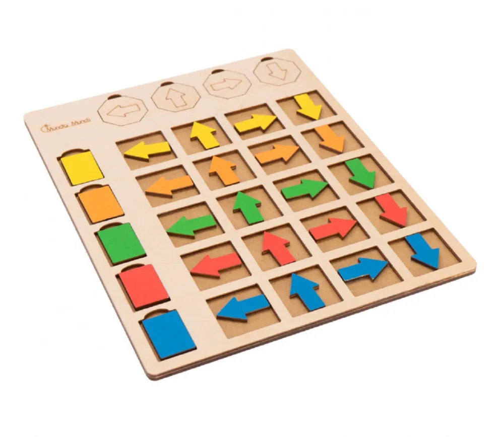 Tout Pour le Jeu Tableau de logique en bois couleurs et orientation - Jeu éducatif