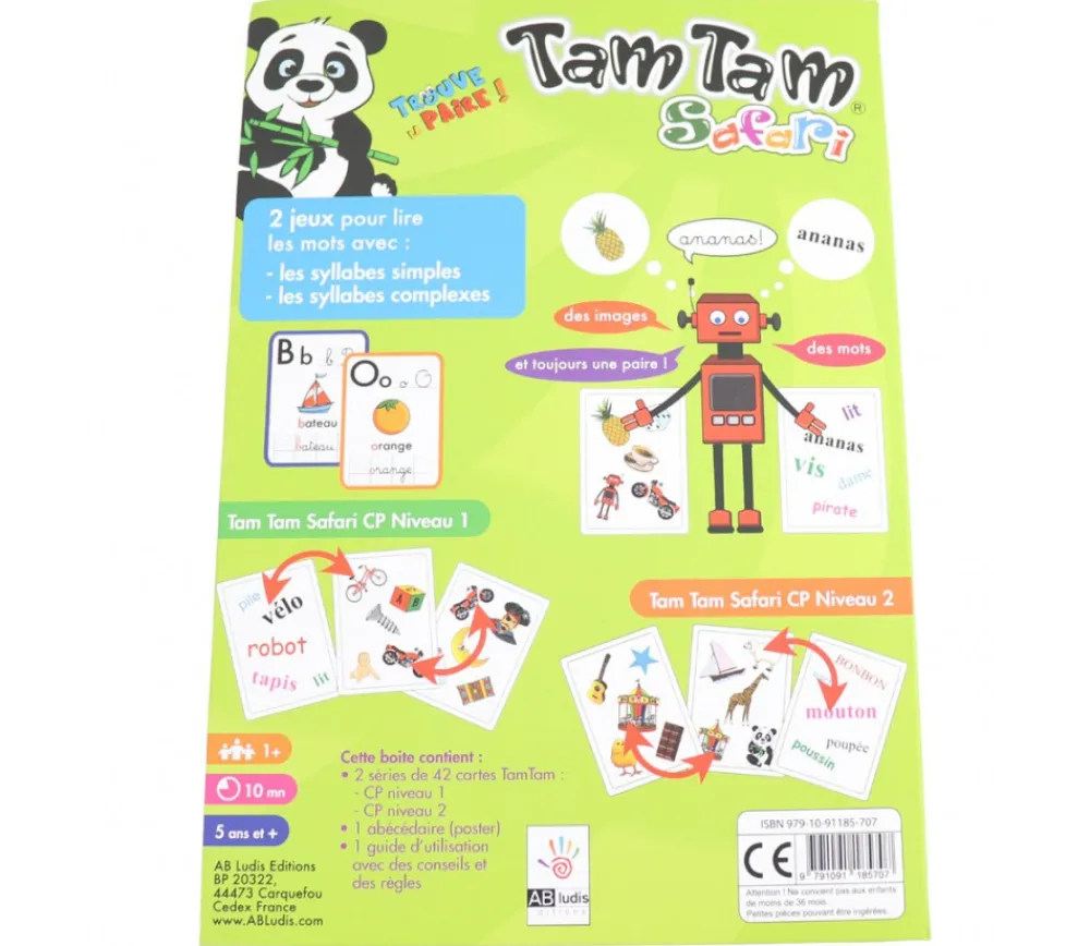 Tout Pour le Jeu Tamtam Safari coffret CP jeu de lecture niveau 1 + 2