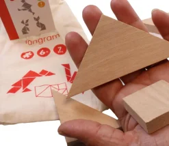 Tout Pour le Jeu Tangram carré puzzle en bois naturel
