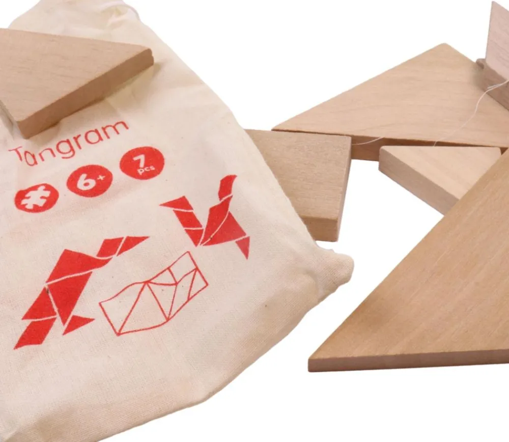 Tout Pour le Jeu Tangram carré puzzle en bois naturel