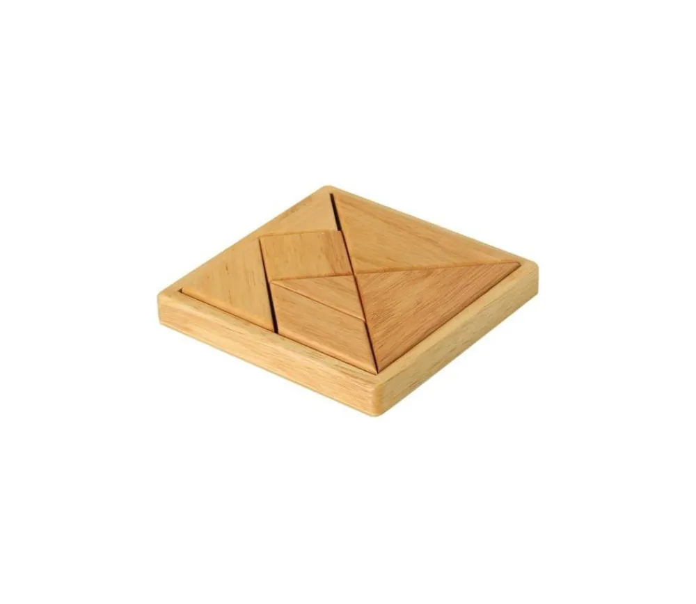 Tout Pour le Jeu Tangram jeu esprit construction en bois avec cadre 11.5 x 11.5 cm