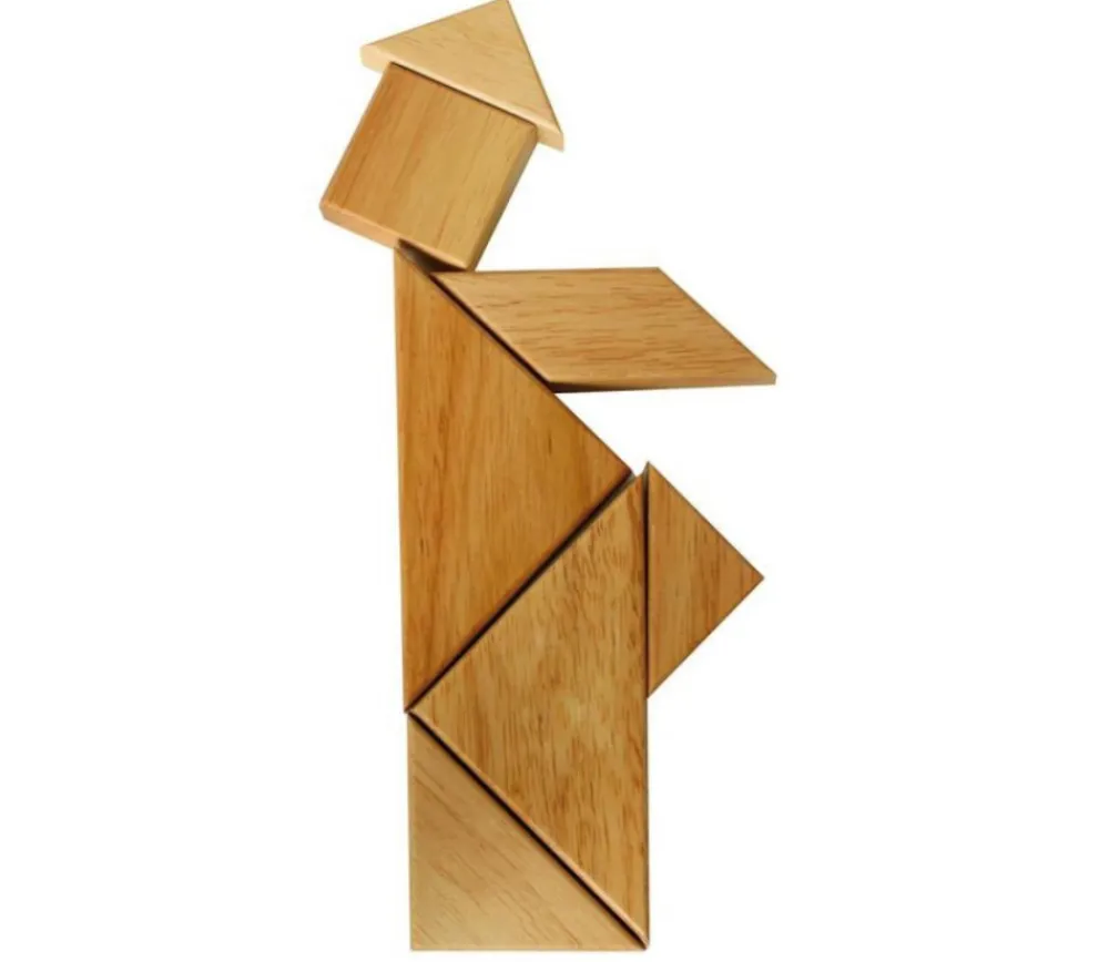 Tout Pour le Jeu Tangram jeu esprit construction en bois avec cadre 11.5 x 11.5 cm