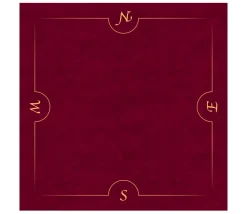 Tout Pour le Jeu Tapis Bridge 78 x 78 cm Bordeaux et or