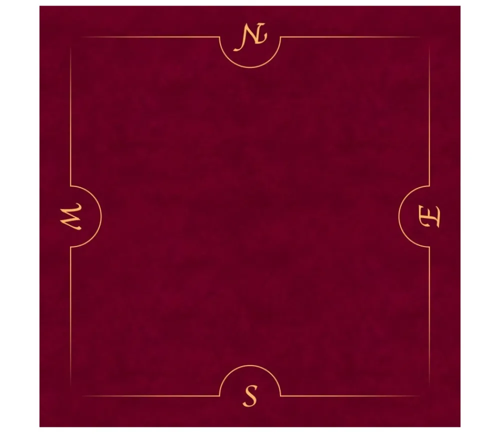 Tout Pour le Jeu Tapis Bridge 78 x 78 cm Bordeaux et or