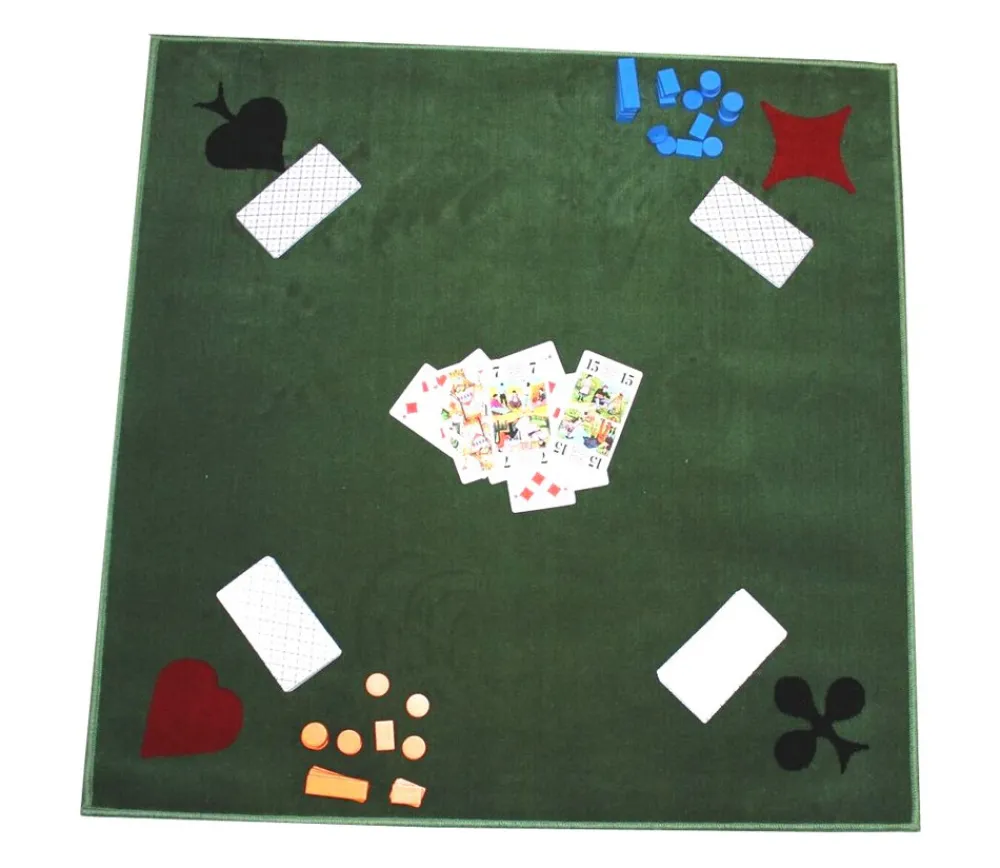 Tout Pour le Jeu Tapis cartes Tissé 77 x 77 cm vert marque France Cartes 4 AS