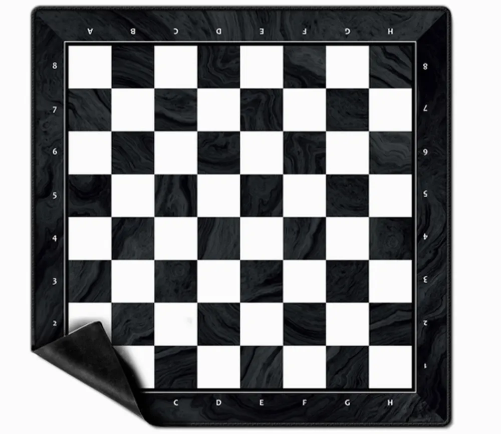 Tout Pour le Jeu Tapis échec néoprène 50 cm noir/blanc échiquier