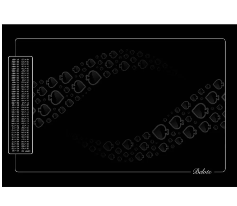 Tout Pour le Jeu Tapis de cartes Belote 40 x 60 cm grille point 4 joueurs noir