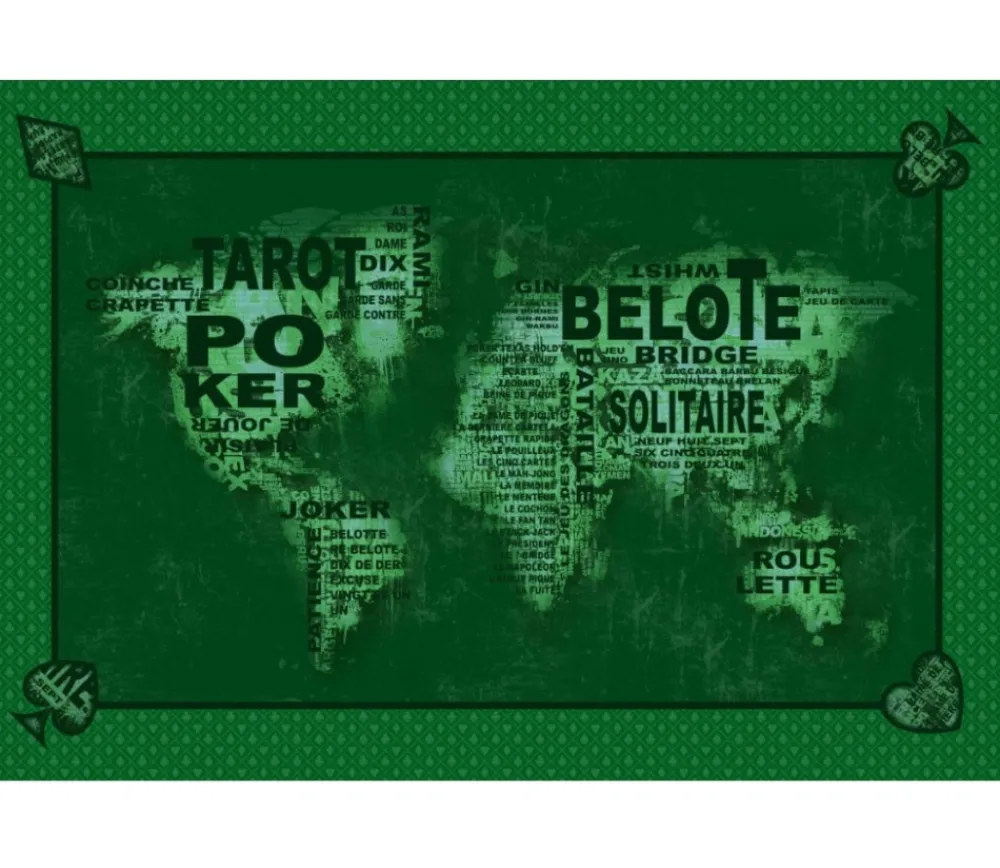 Tout Pour le Jeu Tapis de cartes Cartes du monde 40 x 60 cm Vert