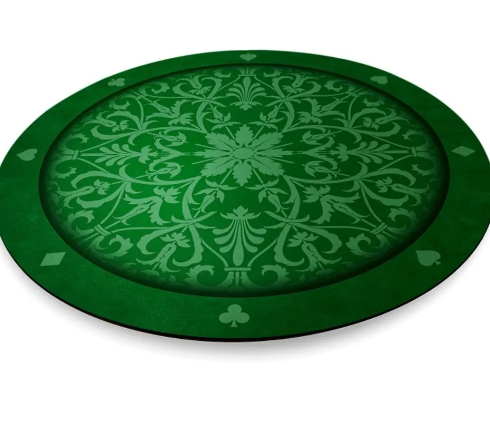 Tout Pour le Jeu Tapis de cartes rond 60 cm vert arabesques