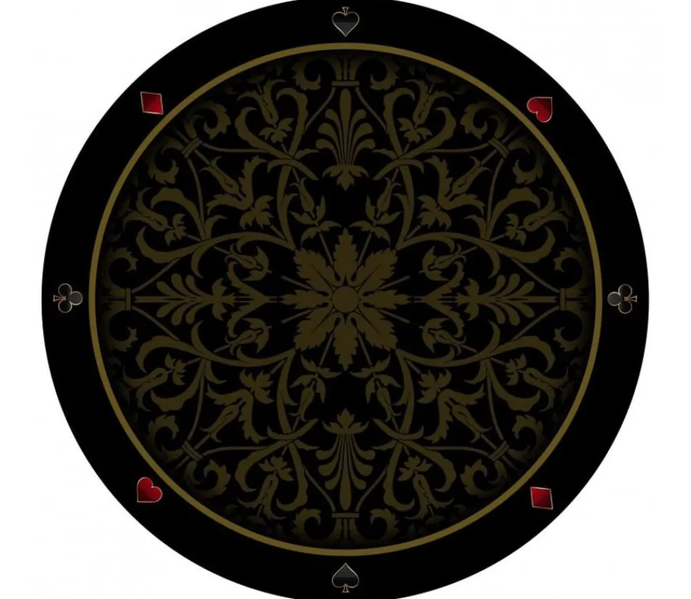 Tout Pour le Jeu Tapis de cartes rond 60 cm noir arabesques