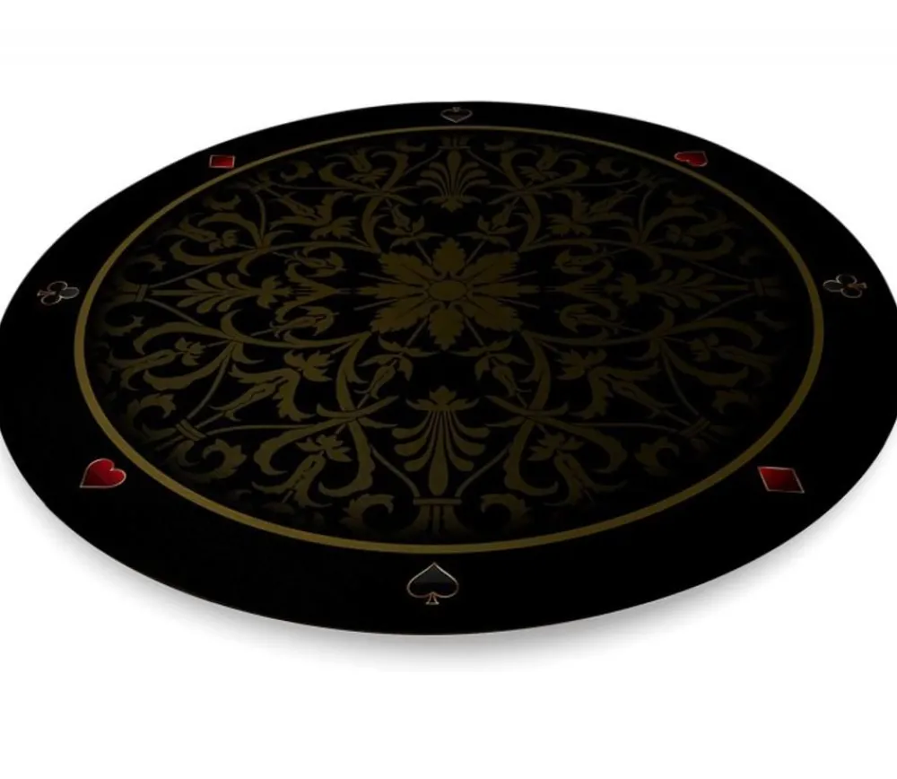 Tout Pour le Jeu Tapis de cartes rond 60 cm noir arabesques